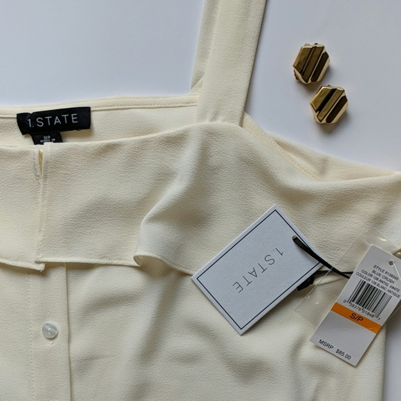 1.STATE -BEIGE smooth quality tank blouse size sm - Picture 2 of 2